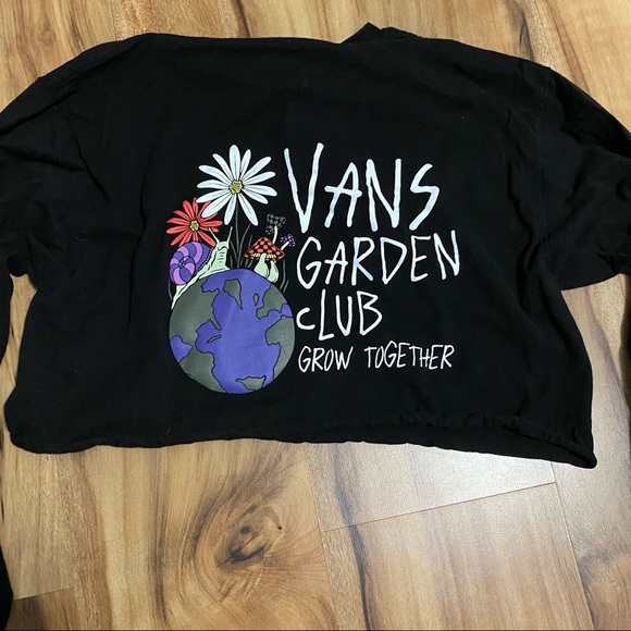 Vans Other - VANS GARDEN CLUB CROPPED LONG SLEEVE TEE BLACK